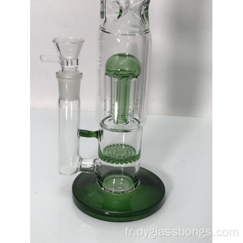 Bongs en verre avec nid d&#39;abeilles et percolateurs de type arbre